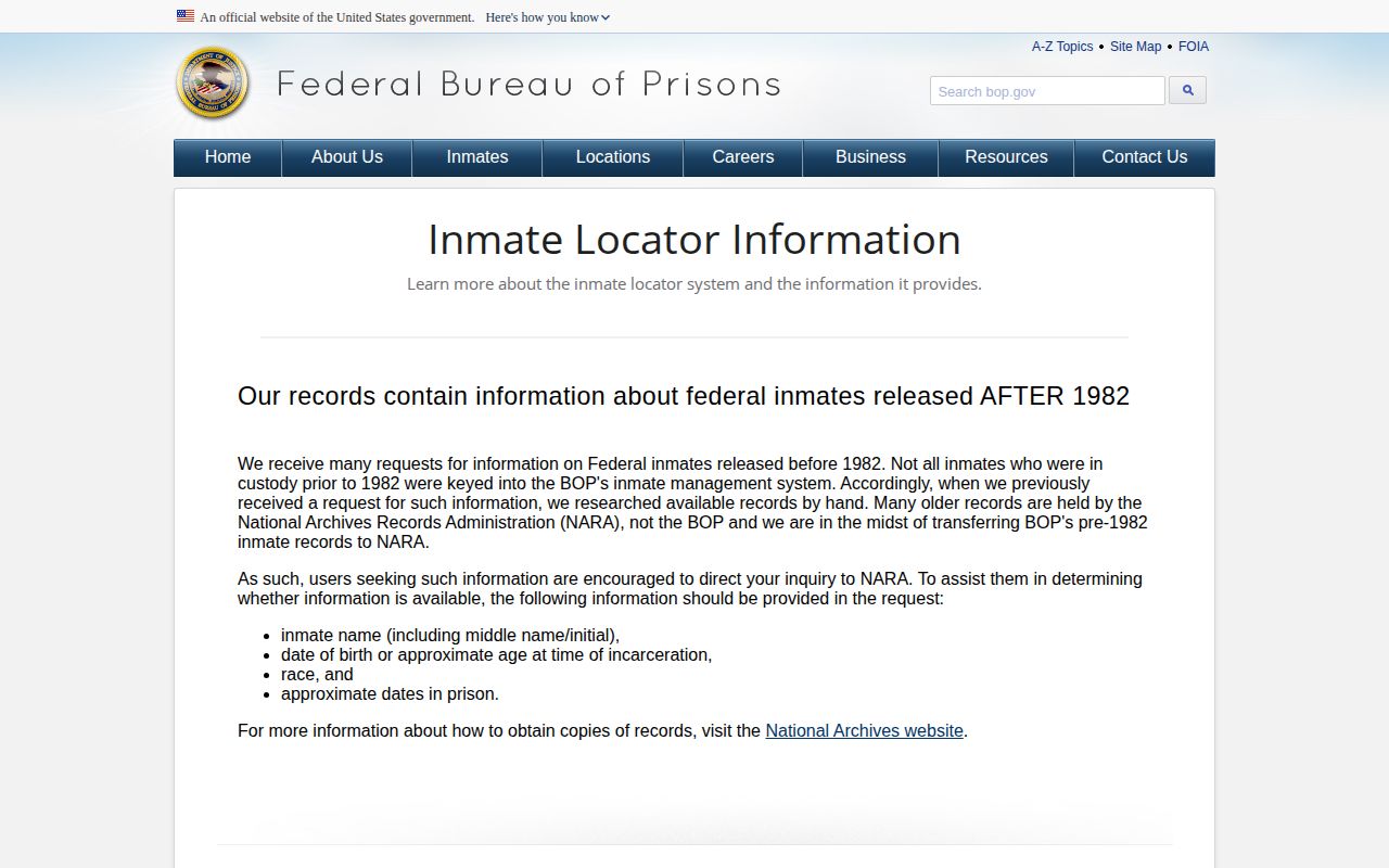 Liberty County federal hold BOP release record guidance