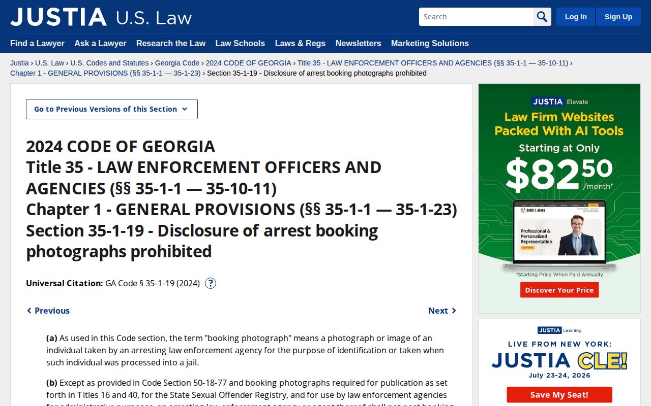 Georgia law governing Liberty County release mugshot requests