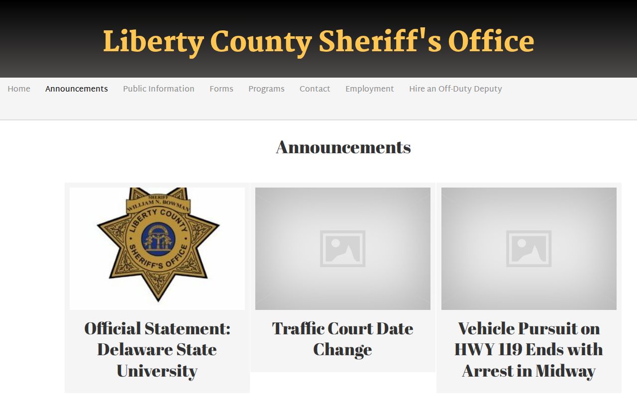 Liberty County Sheriff announcements as secondary release photo context
